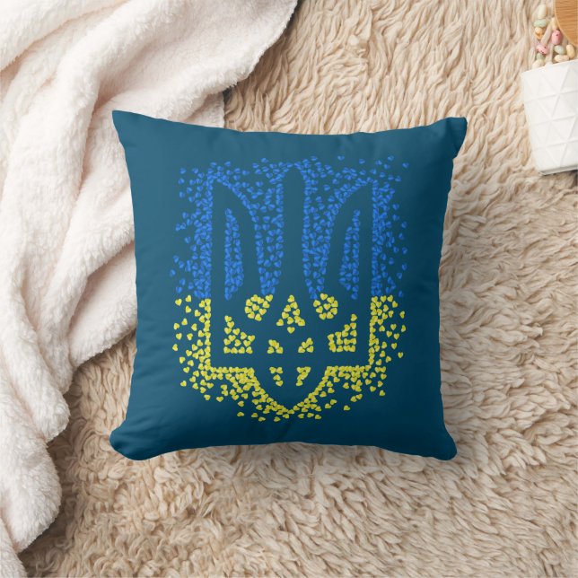 Trött tryzub-spridningshem i ukrainska emblem kudde (Filt)