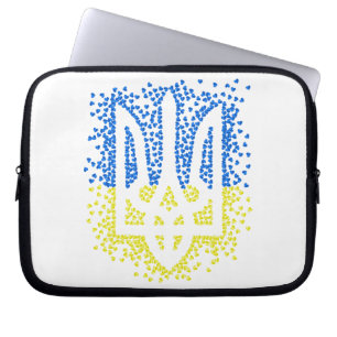 Trött tryzub-spridningshem i ukrainska emblem laptop fodral