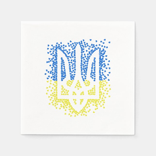 Trött tryzub-spridningshem i ukrainska emblem pappersservett (Framsidan)
