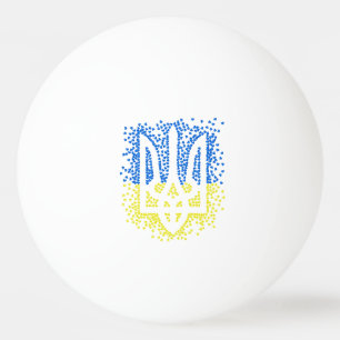 Trött tryzub-spridningshem i ukrainska emblem pingisboll