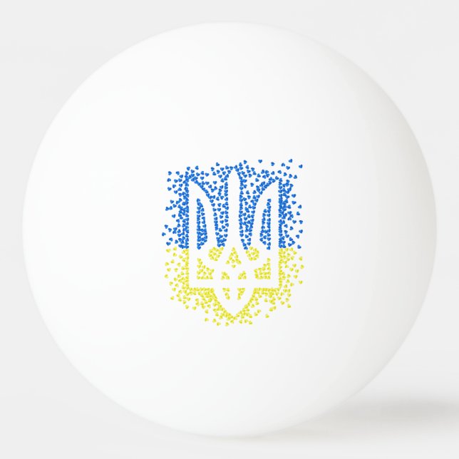 Trött tryzub-spridningshem i ukrainska emblem pingisboll (Framsidan)