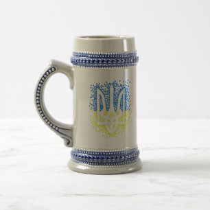 Trött tryzub-spridningshem i ukrainska emblem sejdel
