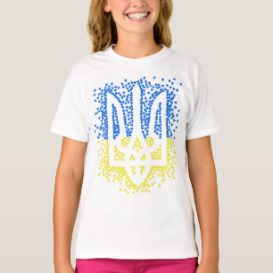 Trött tryzub-spridningshem i ukrainska emblem t shirt