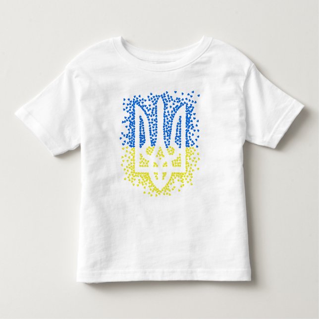 Trött tryzub-spridningshem i ukrainska emblem t shirt (Framsida)