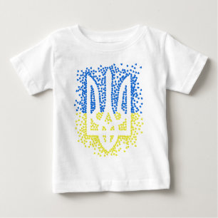 Trött tryzub-spridningshem i ukrainska emblem t shirt