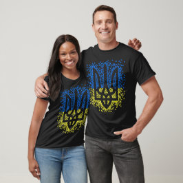 Trött tryzub-spridningshem i ukrainska emblem t shirt