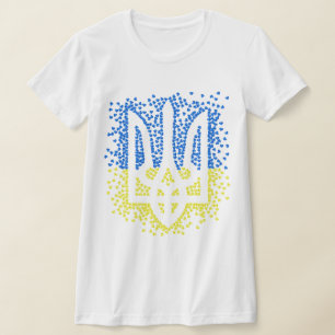 Trött tryzub-spridningshem i ukrainska emblem t shirt