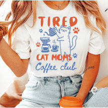 Trötta Kattmammors Kaffe Klubb Rolig Retro Söt