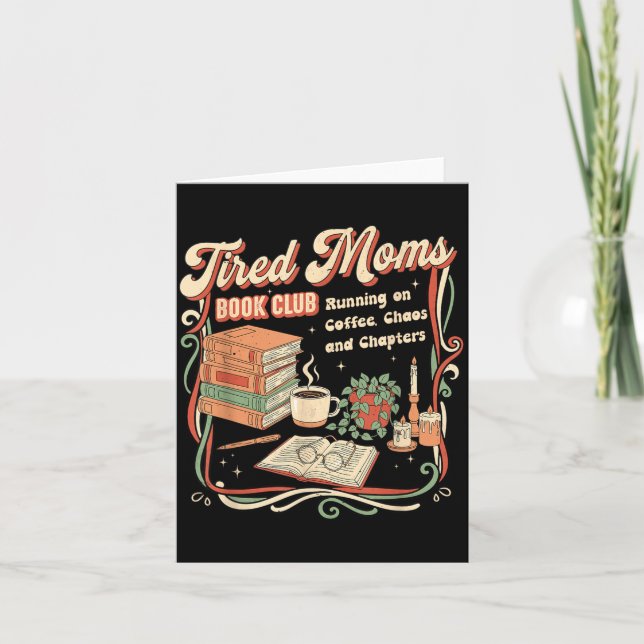 Trötta Mamma Bokklubb Retrodesign Rolig Läsning Kort (Framsida)