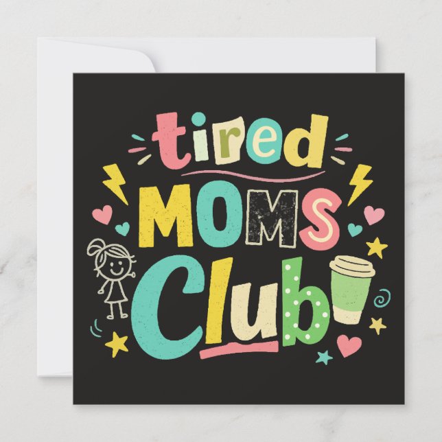 Trötta mammaklubben kaffemamma humor inbjudningar (Framsida)