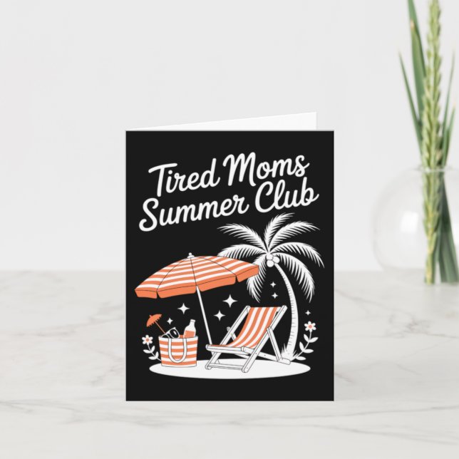 Trötta mammors sommarstrand kort (Framsida)