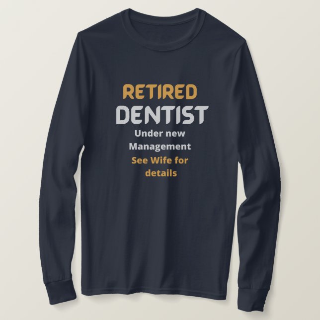 Trötta tandläkare Ludny pension presentvit text T Shirt (Design framsida)