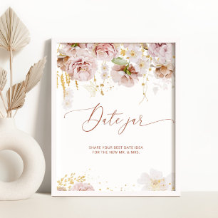 Tröttdags nattliga idéer. Boho fall Datum burk möh Poster