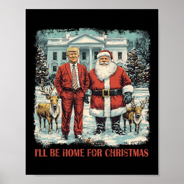 Trötten Julafton tomten jag kommer hem till jul Poster (Framsidan)