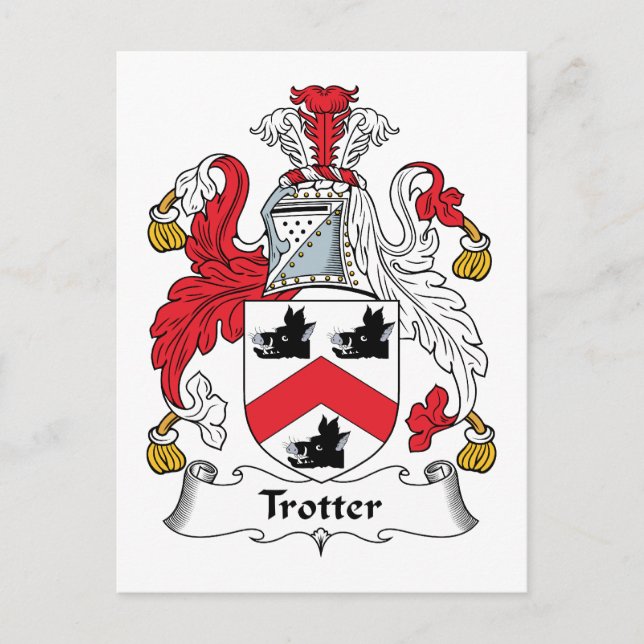 Trotter Family Crest Vykort (Framsida)
