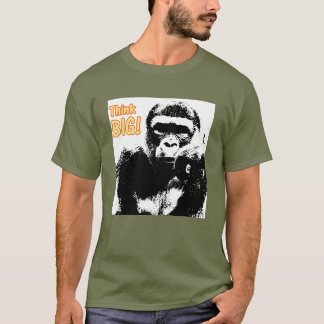 Trötthet Grönt Gorilla Pop Art Motivational Trendi T Shirt (Framsida)