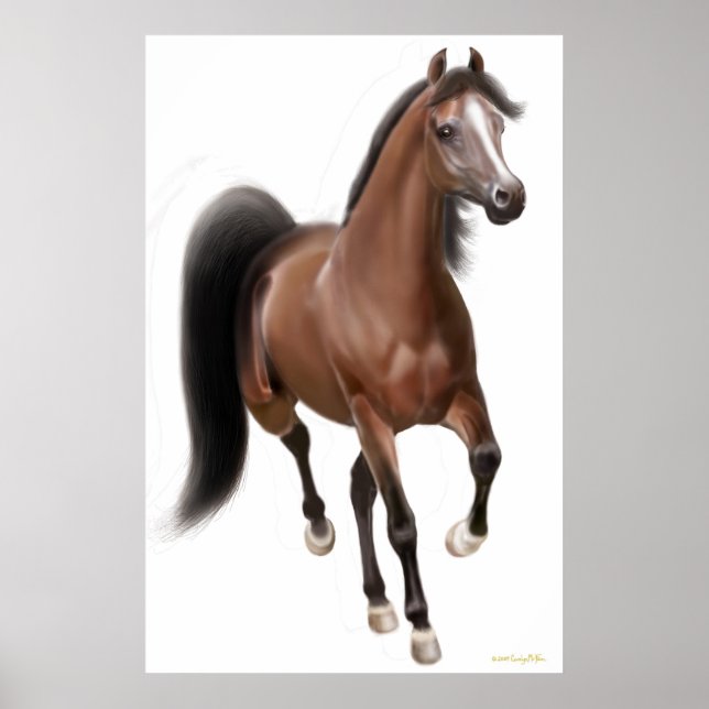 Trotting Bay Horse Poster (Framsidan)