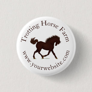 Trotting Brown Horse Circular Text Equestrian Knapp