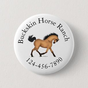 Trotting Buckskin Horse Circular Text Equestrian Knapp