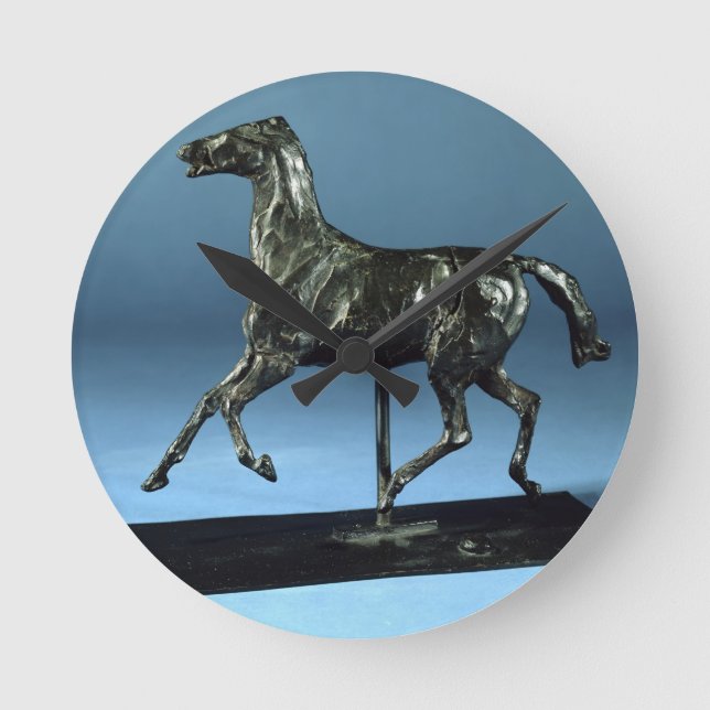 Trotting Horse (bronze) Rund Klocka (Framsida)