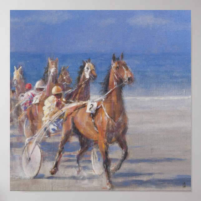 Trotting tävling Lancieux Brittany 2014 Poster (Framsidan)