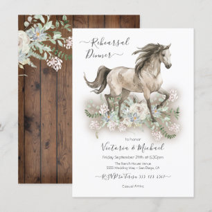 Trotting White Horse Reheasal Dinner Inbjudningar