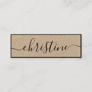 Tröttlig elegant, svart modern typografi mini visitkort