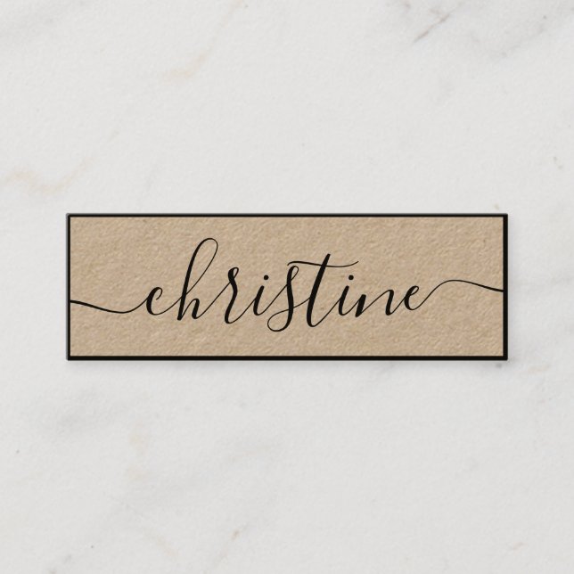 Tröttlig elegant, svart modern typografi mini visitkort (Framsida)