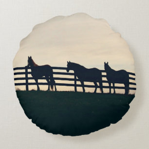 Trottoaren Horse Helgdag jul Rund Kudde