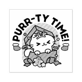 Trötttid! - Festiv juldesign för katter Stämpel