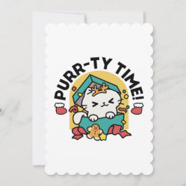 Trötttid! - Festiv juldesign för katter Tack Kort