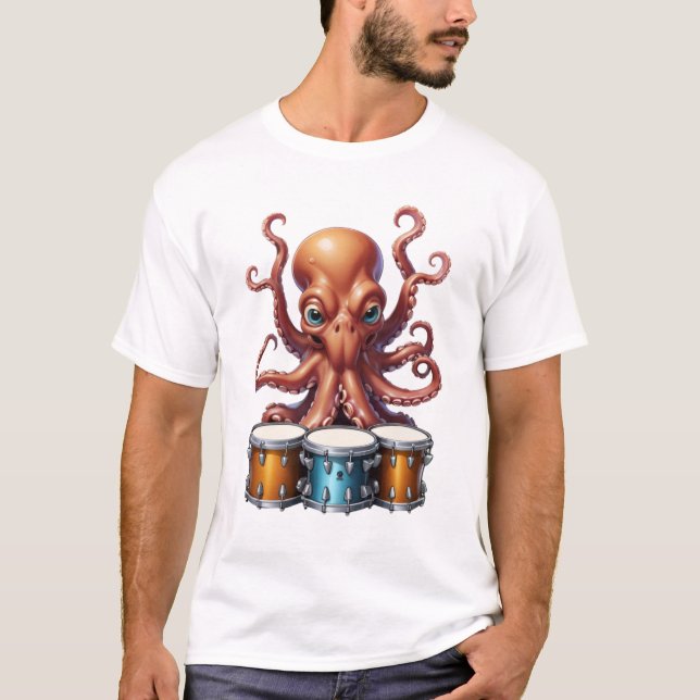 Trötttrumma för bläckfisk till skjorta t shirt (Framsida)