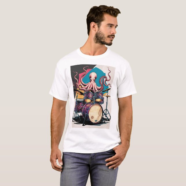 Trötttrumma för bläckfisk till skjorta t shirt (Hel framsida)