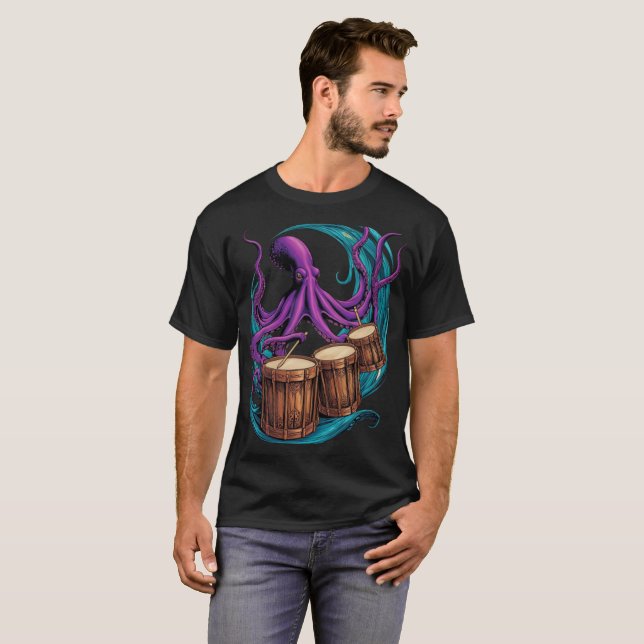 Trötttrumma för bläckfisk till skjorta t shirt (Hel framsida)