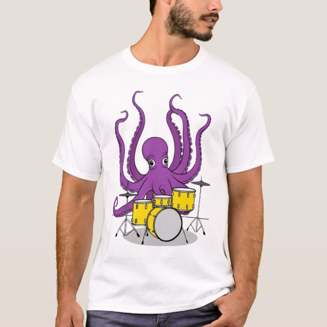Trötttrumma för bläckfisk till skjorta t shirt (Framsida)