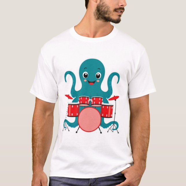 Trötttrumma för bläckfisk till skjorta t shirt (Framsida)
