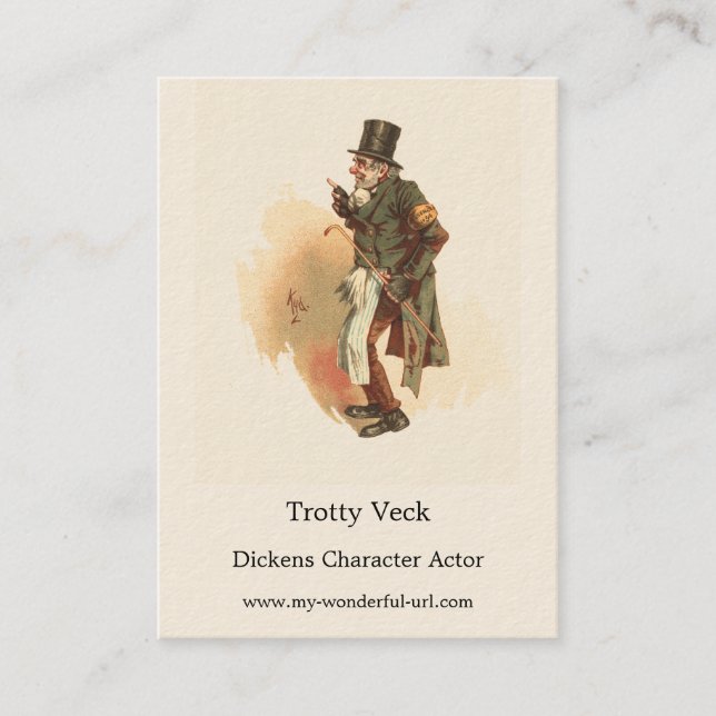 Trotty Veck by Kyd - Charles Dickens' the Chimes Visitkort (Framsida)