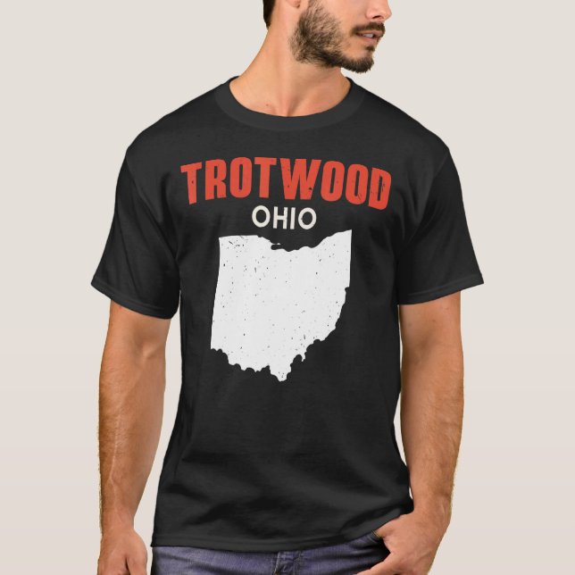 TROTWOOD Ohio USA State America Travel Ohioan T Shirt (Framsida)