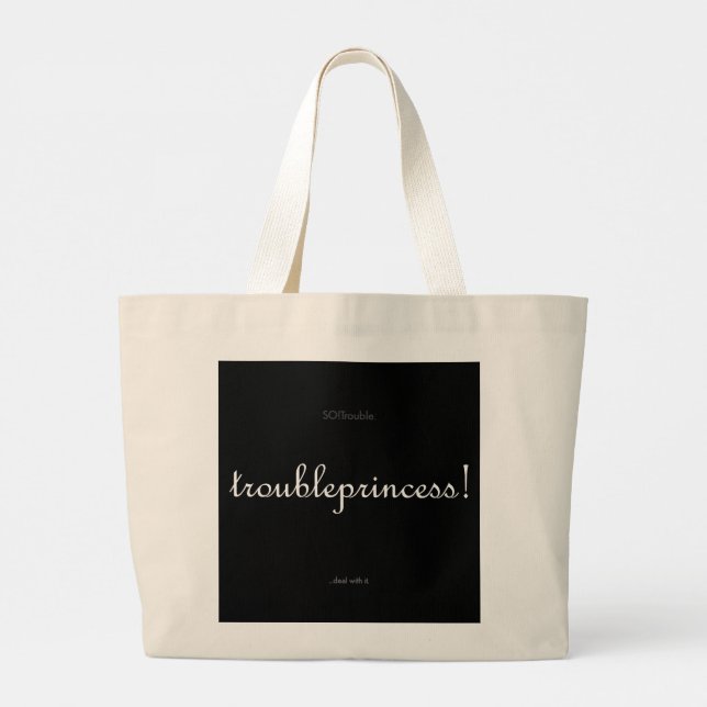 troubleprincess! large tote bag jumbo tygkasse (Baksida)