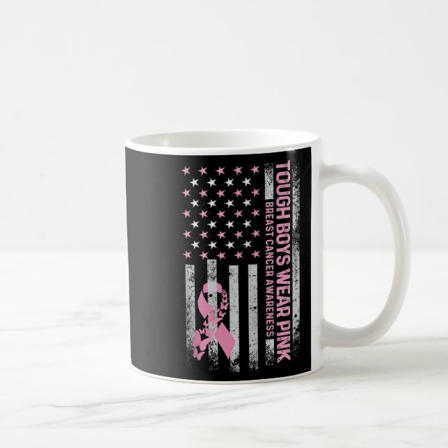 Trough Boy Wears Pink Breast Cancer Awareness Usa  Kaffemugg (Höger)