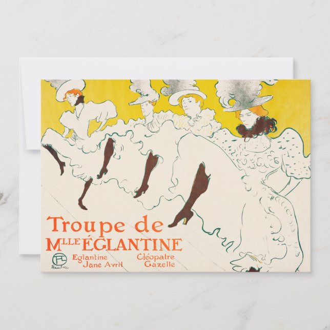 Troupe de Mademoiselle Eglantine, Toulouse Lautrec Inbjudningar (Framsida)