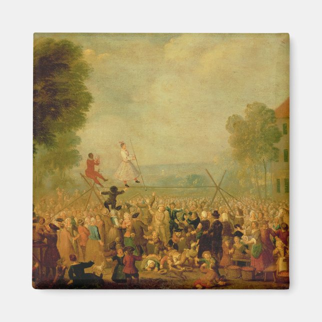 Troupe of Actors Performing on a Tightrope Magnet (Framsidan)