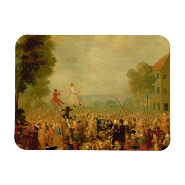 Troupe of Actors Performing on a Tightrope Magnet (Horisontell)