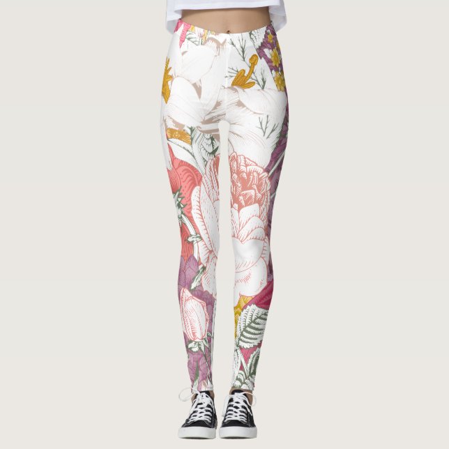 trousers with modern floral pattern leggings (Framsida)