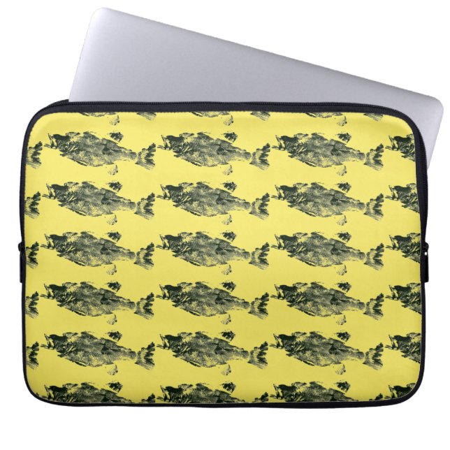 Trout, baser och crappie tre favoriter laptop fodral (Framsidan)
