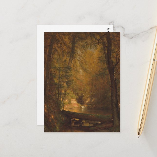 Trout Bassäng (1870) - Worthington Whittredge Vykort (Fram/Back In Situ)