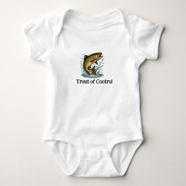 Trout Control Baby One-Biet T Shirt (Framsida)