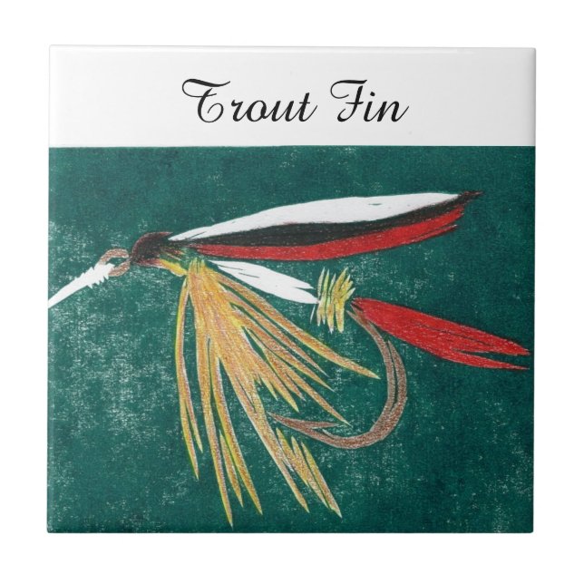 "Trout Fin"-blötens flygbricka. Kakelplatta (Framsidan)