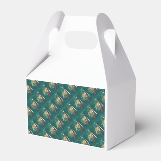 "Trout Fin" Trout Fly tiled blöt fly på grönt Presentaskar (Framsidan Sidan)