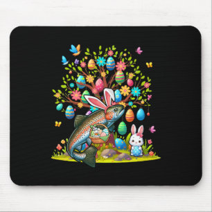Trout Fish Bunny Påskäggs Cute Träd Costume Hun Musmatta